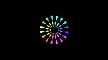 彩色圆圈五角星万花筒图案特效视频素材