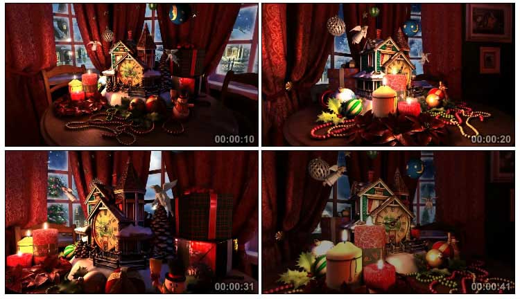 童话世界里圣诞节礼物房子模型视频素材