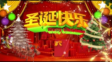 圣诞节快乐庆祝舞台背景视频素材