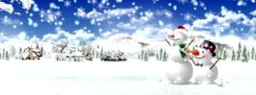圣诞节雪花飘飘下大雪雪人冬季节日雪景视频素材
