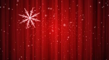 雪花粒子飘落红色幕布圣诞视频素材