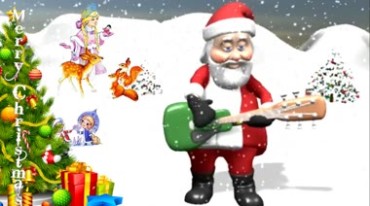 圣诞老人弹奏吉他视频素材