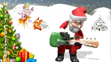 圣诞老人弹奏吉他视频素材