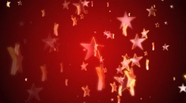 金色透明五角星上升红色背景视频素材