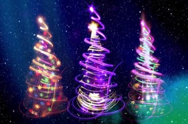 炫彩圣诞树粒子纷飞视频素材