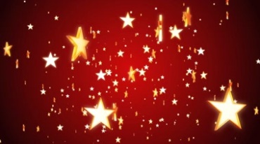圣诞节金色五角星粒子掉落红色背景视频素材