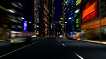 大城市都市街道马路灯光夜景汽车行驶视角视频素材