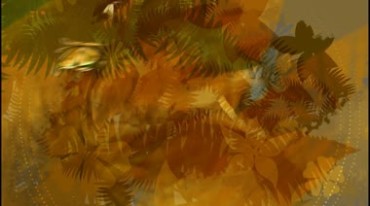 花形绿树蝴蝶飞舞动态背景特效视频素材