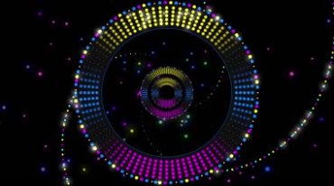圆环圆圈彩色Led灯组空间粒子特效视频素材