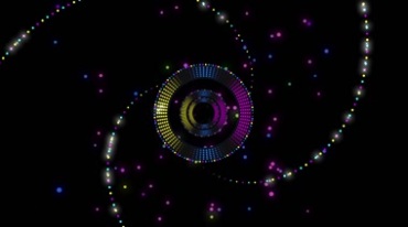圆环圆圈彩色Led灯组空间粒子特效视频素材