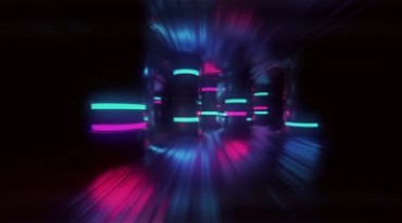 地下空间荧光科技穿梭夜店酒吧背景视频素材