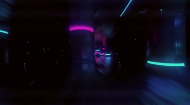 地下空间荧光科技穿梭夜店酒吧背景视频素材