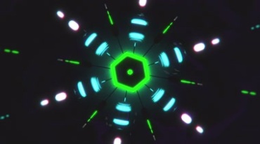 超炫VJ立体绿色图形光线变幻动态特效视频素材