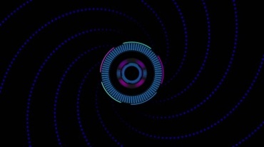 超炫Led灯光组圆环圆圈同心圆螺旋转动视频素材