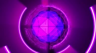 霓虹炫光透明玻璃球体粉红色灯效视频素材
