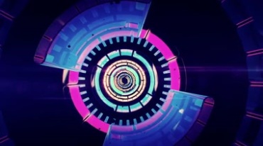 超炫舞台动感背景霓虹圆圈圆环圆形特效视频素材