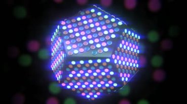 几何球体旋转Led灯光组闪光特效视频素材