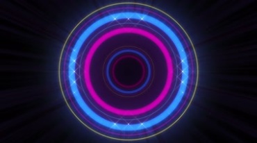 超炫动感圆环圆圈霓虹光环动态特效视频素材