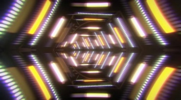 科幻闪光灯光闪烁隧道穿梭通道穿行特效视频素材