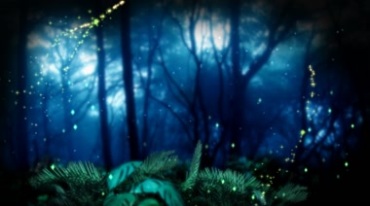 奇幻树林水晶粒子闪亮视频素材