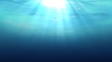 蓝色水下阳光照射投射视频素材