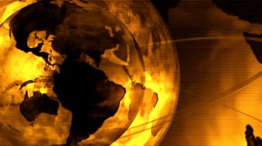 金色地球旋转科技背景视频素材