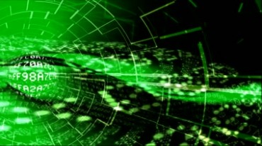 网络信息科技数字变幻大数据绿色背景视频素材