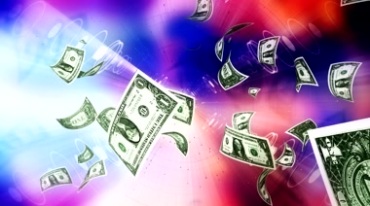 美钞美国钞票纸币飘洒下钱雨视频素材