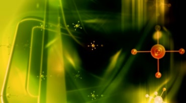 化学分子结构旋转绿色动态背景视频素材