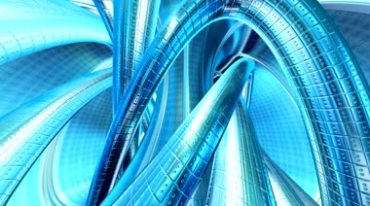 动态金属蛇形科技管子蓝色背景视频素材