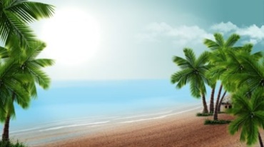 海水天空海滩椰子树沙滩美景视频素材