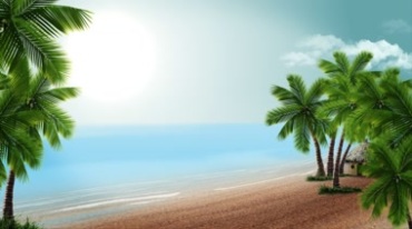 海水天空海滩椰子树沙滩美景视频素材