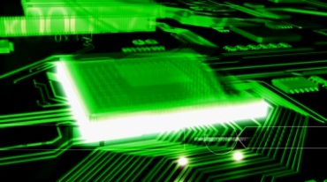 科技集成电路电板绿色荧光背景视频素材