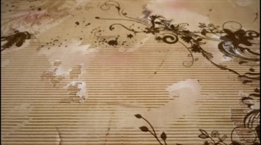 花纹纸古典花藤水墨枝条花枝动态生长开花视频素材