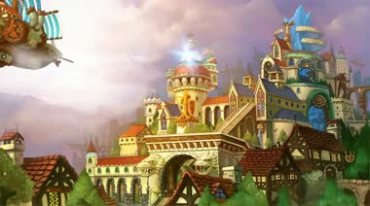 童话世界城堡飞船卡通游戏视频素材