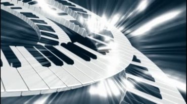 钢琴键盘黑白键动态旋转特效视频素材