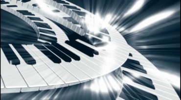 钢琴键盘黑白键动态旋转特效视频素材