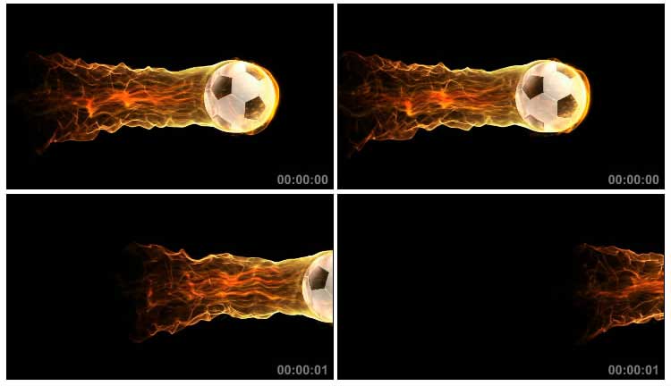 火焰足球空中飞行影视特效视频素材