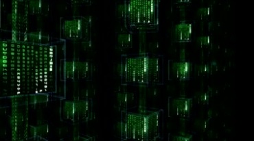 黑客帝国绿色数字代码快速翻动网络特效视频素材