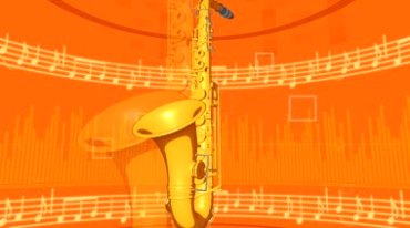萨克斯乐器音乐音符动态视频素材