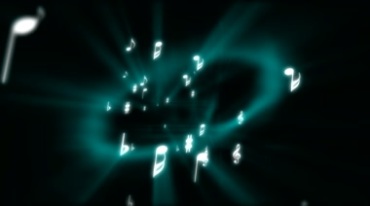 闪亮音乐符号音符空中飘浮动态特效视频素材