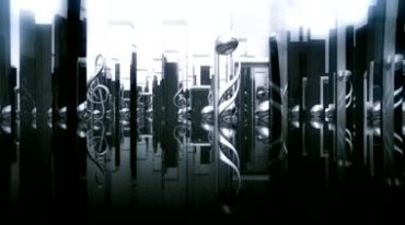 金属质感音符音乐符号艺术殿堂视频素材