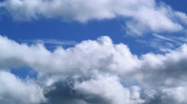 湛蓝天空白色云朵云团飘过视频素材