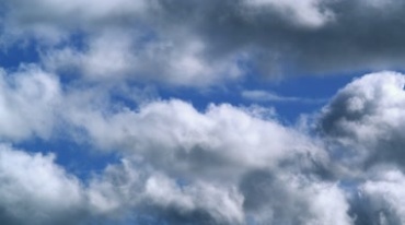 湛蓝天空白色云朵云团飘过视频素材