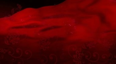 中国传统红色花纹幕布绸布揭幕落下喜庆视频素材