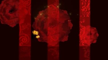 中国红花朵绽放旋转舞台特效视频素材