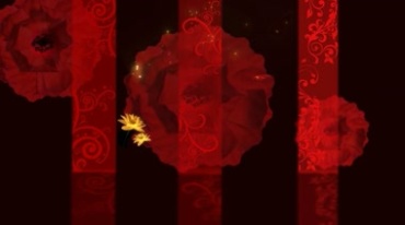 中国红花朵绽放旋转舞台特效视频素材
