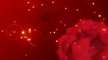 中国红花纹图案生长金光粒子闪亮视频素材