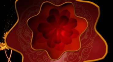 中国红花朵开花红花旋转特效视频素材