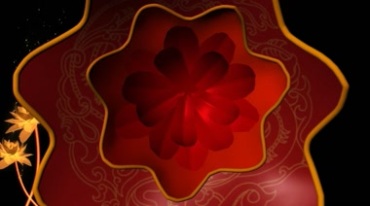 中国红花朵开花红花旋转特效视频素材